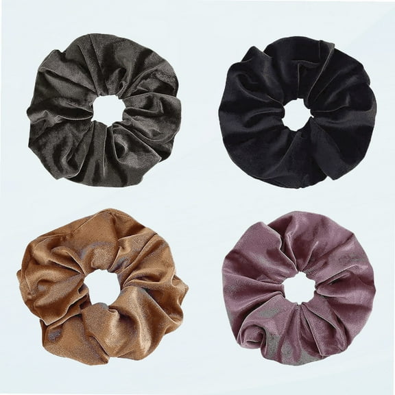 Extra Large Velvet Scrunchie 8 Inch Oversized Hair Scrunchy Big Jumbo Ponytail Holder For Thick Curly Long Hair Bun Elastic Band Accessories Women Girls Gift 4 Pack