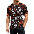 thumbnail image 4 of Mens Halloween Shirts Pumpkin Witch Hat Graphic Short Sleeve Scary Tops Candy Print Crew Neck Fall Spooky Tees S, 4 of 6
