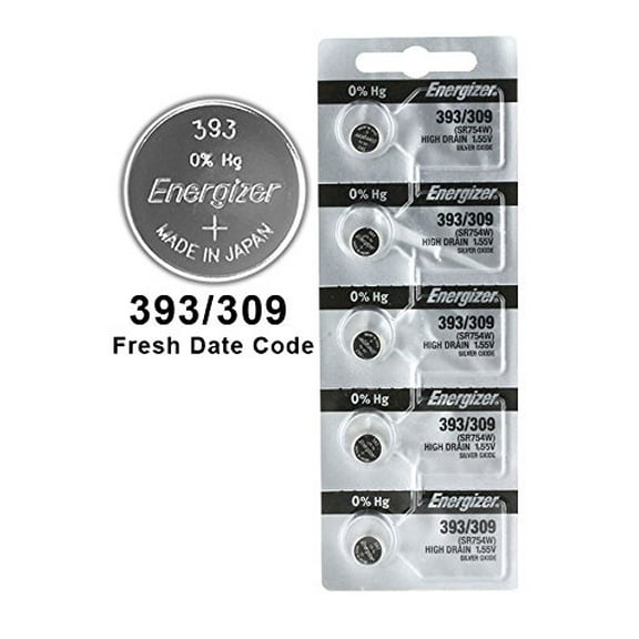 100X Energizer 393/309 Battery Silver Oxide Watch Button High-Drain 1.55V SR754W