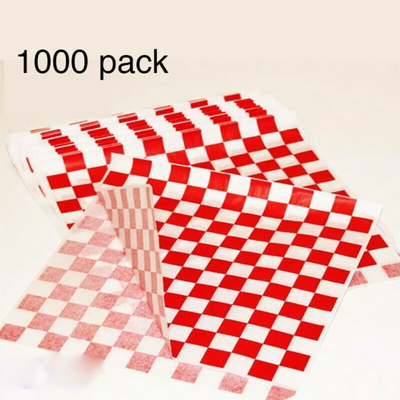 "1000/Pack 15"" x 15"" Red Check Deli Sandwich Wrap Paper wrapping sandwiches"