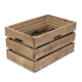 thumbnail image 4 of Contemporary Home Living Set of 4 Brown Market Fresh Storage Crates 21", 4 of 5