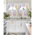 thumbnail image 5 of Happy Easter Bunny Kitchen Curtains Sets 24 Inch Length with Valance, Farmhouse Stripes Polka Dot Rabbits Swag Valances and Tiers Curtain Set Drapes Swag Curtains for Living Room, Bathroom, Bedroom, 5 of 6