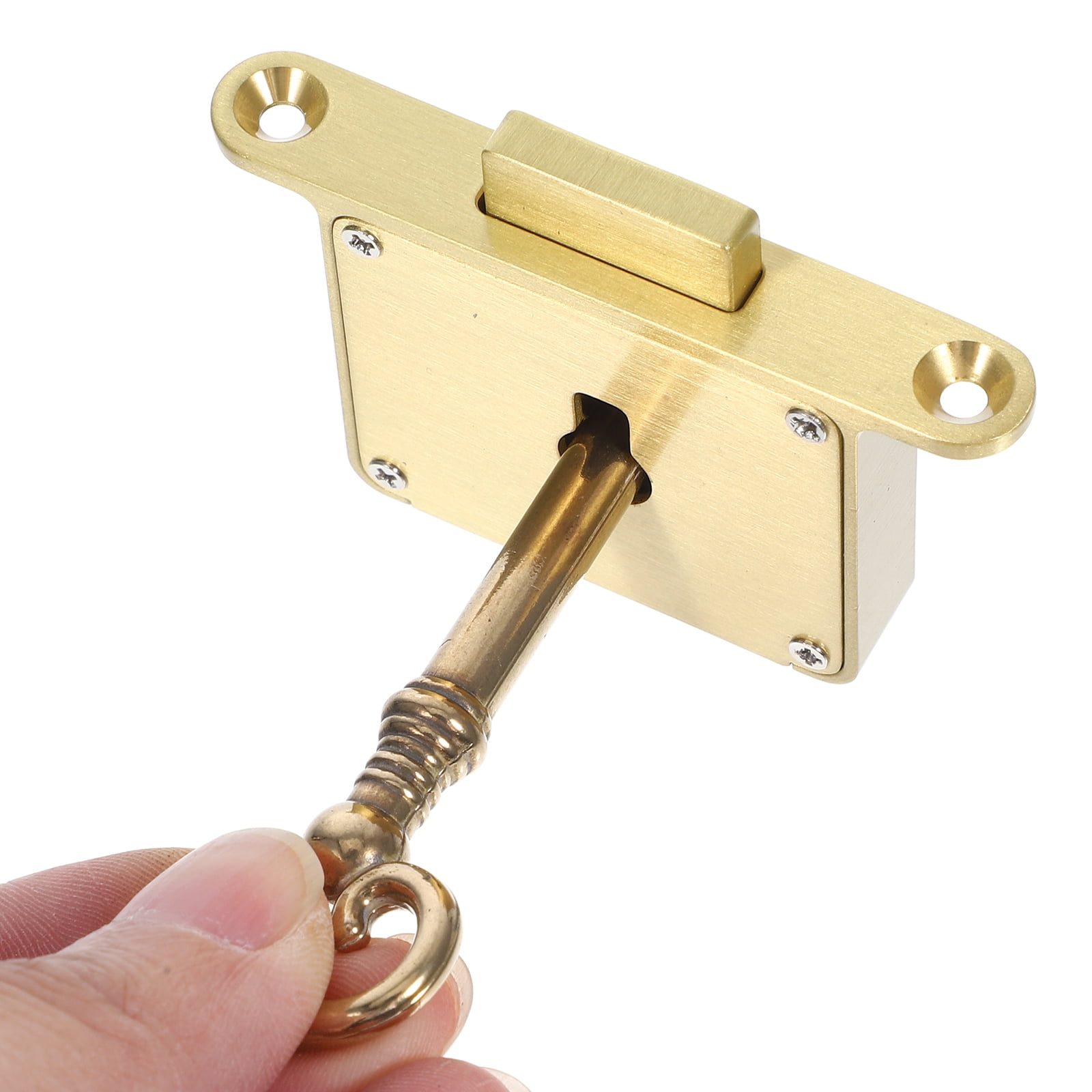 2 Sets Cabinet Lock with Key Desk Locks Kitchen Drawer Golden