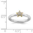 thumbnail image 3 of Stackable Expressions Sterling Silver Gold-Plated Diamond Star Ring, 3 of 8