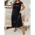 thumbnail image 4 of Chemise de Nuit Plissée à Encolure Carrée avec Nœud pour Femme Grande Taille, 4 of 4