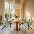 thumbnail image 4 of Xixirimido Retro Tropical Leaf Pattern Office Chair Covers Computer Stretch Accent Dining Chair Covers Swivel Desk Chair Armrest Slipcover for Mid-Back Rotating Chairs, 4 of 7