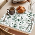 thumbnail image 3 of Watercolor Leaf Placemats Set of 2, Green Botanical Non-Slip Place Mats Washable Table Mats for Kitchen Dining Table Decorations Indoor/Outdoor, 3 of 9