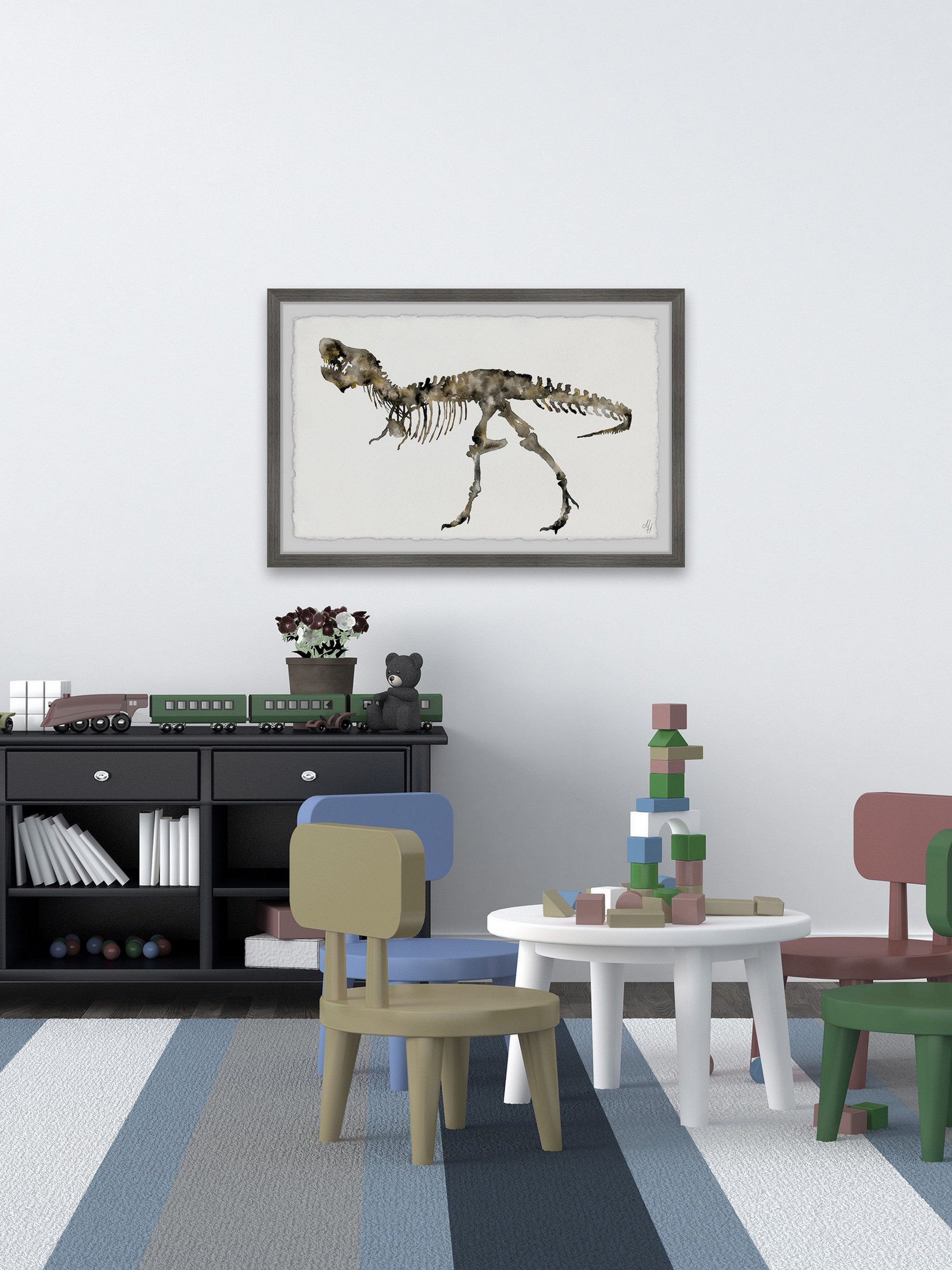 Marmont Hill T-Re x Fossil Framed Wall Art, 12.00" x 1.50"