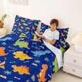 thumbnail image 4 of Erosebridal Dinosaur Full Size Sheets for Kids Boys, Funny Wildlife Bed Sheets, 4pcs (1 Flat Sheet, 1 Fitted Sheet and 2 Pillowcases), 4 of 6