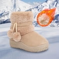 thumbnail image 2 of LNGOOR Girls‘ Stylish Striped Snow Boots with Cozy Fleece Lining  Easy Zip  Durable PU Sole - Comfortable & Warm for Fall/Winter, 2 of 6