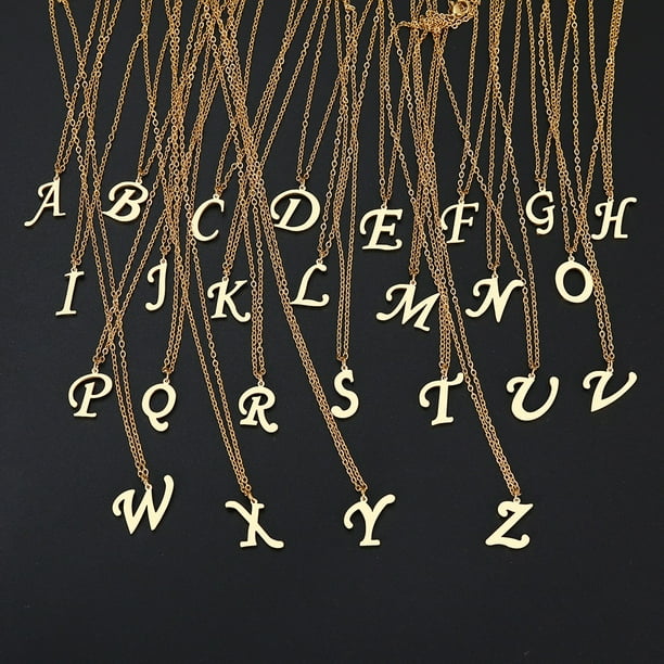 DOTIFI para mujer AZ letra del alfabeto colgante collares personalización collar de acero inoxidable joyería Glamour Tan Jianjun unisex