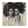 thumbnail image 3 of Designart 'Portrait of Afro American Woman XI' Modern Print on Natural Pine Wood, 3 of 5
