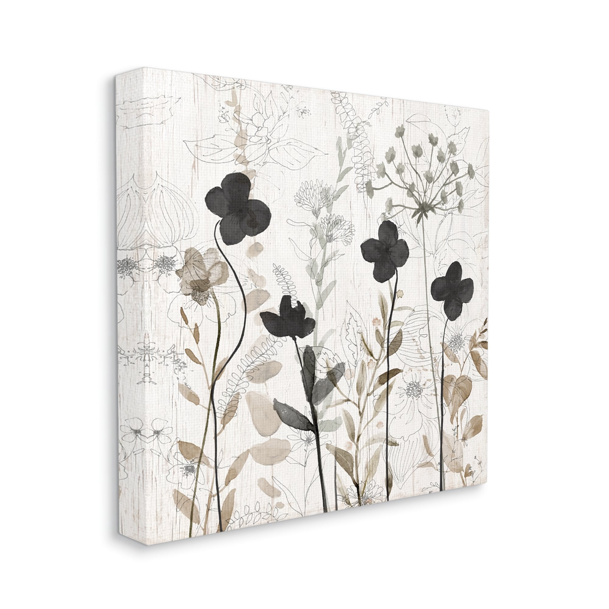 Stupell Industries Wild Blooms Botanical Pattern Botanical & Floral Painting Gallery Wrapped Canvas Print Wall Art