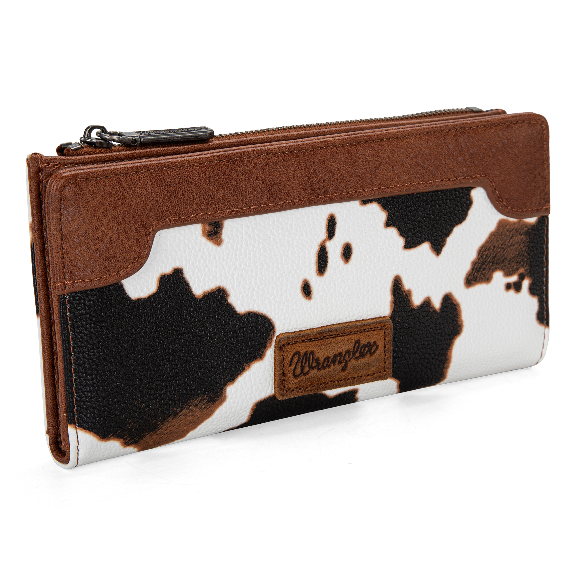 Wrangler Cow Print Womens Bifold Wallet Brown photo 4