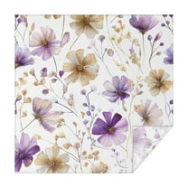 Square Tablecloth 52x52 Inch – Waterproof Polyester Printed Table Cover, Wrinkle Resistant & Washable for Kitchen Dining Picnic Party Decor, Single-v4-15, White