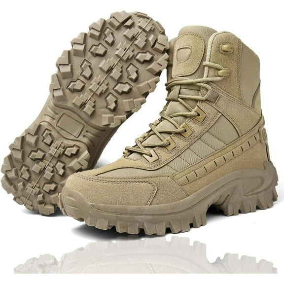 Luxsines Boots, Mens Orthopedic Anti Puncture Work Boots, Waterproof Combat Boots, Outdoor Slip On Tactical Boots