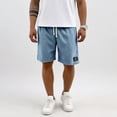 thumbnail image 4 of BOMYJESK Corduroy Shorts Men Elastic Waist Drawstring Lightweight Cargo Short Classic Fit Hiking Golf Shorts Summer Workout Sweat Shorts with Pockets Sky Blue S, 4 of 4