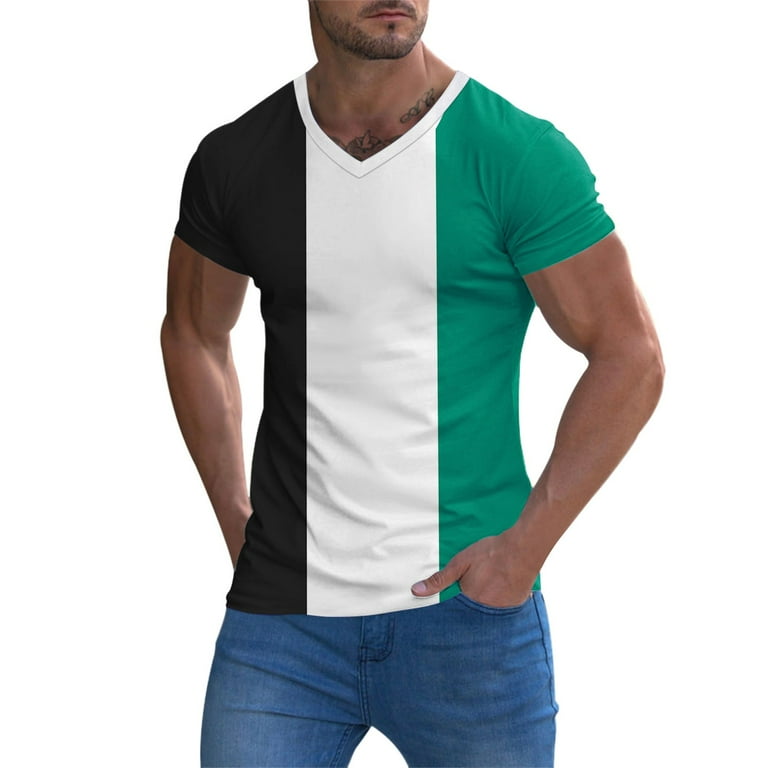 Wiueurtly Mens Shirts Mens Fashion T Shirt Short Sleeve Crewneck Muscle Workout Shirt Cotton Tee Shirt Top Flannel Shirt for Men, Men's, Size: XL