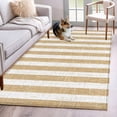 Beige Stripes Washable Area Rugs 2.7'x5', Modern Abstract Linens ...