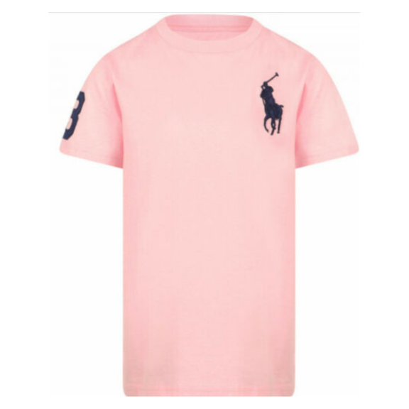 RALPH LAUREN Boys' Big Pony Cotton Tee - Little Kid -Pink,Size 6