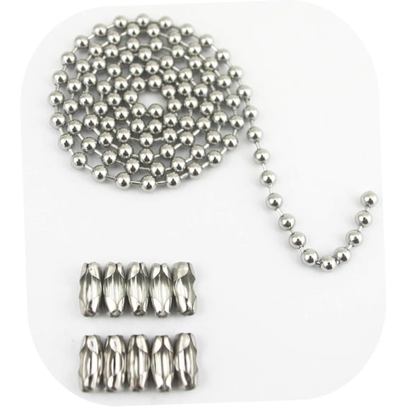 5.0mm Stainless Steel Ball Chains & Matching connectors (#10, 10 feet)