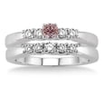 thumbnail image 2 of 1.25 Carat Morganite & Diamond Elegant 5 stone Bridal Set on 10k White Gold, 2 of 2