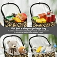 thumbnail image 5 of Qxltty Brown Leopard Car Trash Can with Lid Vehicle Backseat Hanging Leak Proof Storage Bin, 5 of 7
