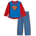 thumbnail image 2 of DC Comics Justice League Superman Little Boys Pajama Shirt Pants and Cape 3 Piece Set Toddler to Big Kid, 2 of 5