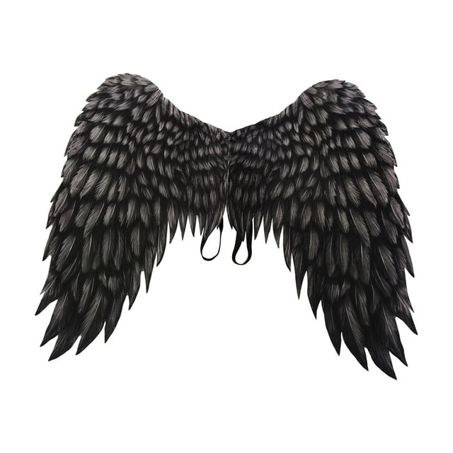 Gran volumen de ángeles angelicales, reconocimiento de hadas de ángeles decorativos en los pies. Negro