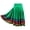 Green, variant on Joernso Midi Skirt Ladies Folk Dance Skirt Elastic High Waist Spanish Swing Skirt Rainbow Large Swing Hem Mexican Flamenco Performance Skirt
