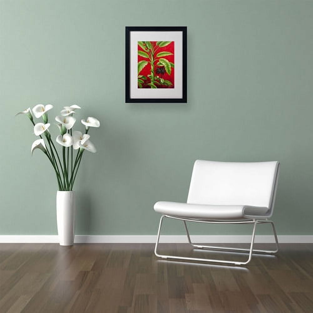 Trademark Fine Art "Tropical Palm II" Canvas Art by Victor Giton, Black Frame