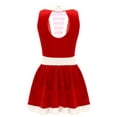 thumbnail image 2 of YIZYIF Kids Girls Santa Claus Costume Velvet Shiny Sequins Ballerina Leotard Dress Hollow Back Figure Roller Skating Dress Red 12, 2 of 7