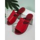thumbnail image 2 of Women Cut Out Slide Sandals, Fashionable Burgundy Flat Sandals, 2 of 5