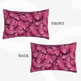 thumbnail image 4 of Naloa Pink Butterfly Pillowcase, Throw Pillowcase, Wrinkle-Free, Stain-Resistant with Hidden Zipper for Bedroom Sofa - 14"x20", 4 of 9
