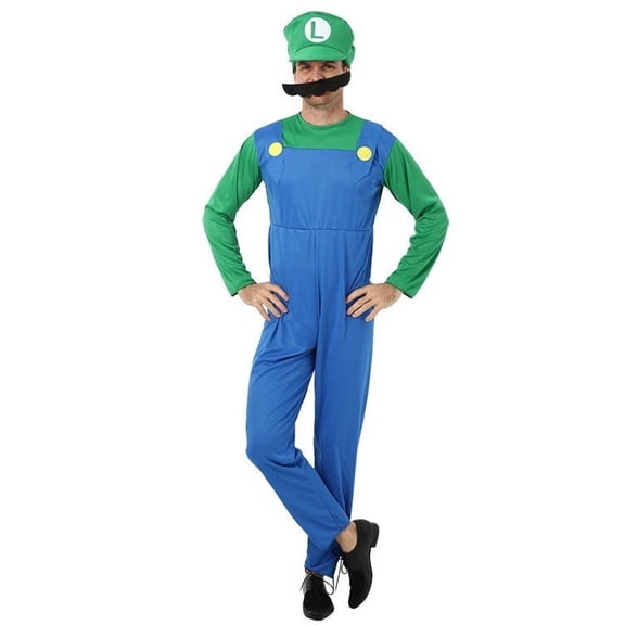 Halloween Super Brothers Costumes, Funny Super Bros Fancy Dress Cosplay Costume Adults Men L