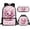 Axolotl Music Note Pink, variant on Jeiento Axolotl Strawberry Kids Backpack with Lunch Box Girls Elementary School Bags Pink Bookbag and Lunch Bag Set Pencil Case Kindergarten Primary Schoolbag Back Packs Travel Daypack, 3 in 1