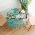 thumbnail image 3 of Beach Starfish Shell Round Tablecloth Washable Reusable Decoration Table Cover for Kitchen Party 60", 3 of 6