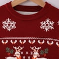 thumbnail image 3 of Suéteres De Punto Jersey de punto para niños y niñas, suéter con copos de nieve navideños con estampado de alces para niños Kuymtek Vino rojo*3-4 años Única para Niña, 3 of 9