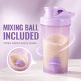 thumbnail image 4 of 500mL Protein Shaker Bottle with Mixing Ball and Measurement Scale, Handheld Fitness Water Cup for Smooth Protein Powder Blending, Gym Workouts and Daily Hydration, Purple, 4 of 5