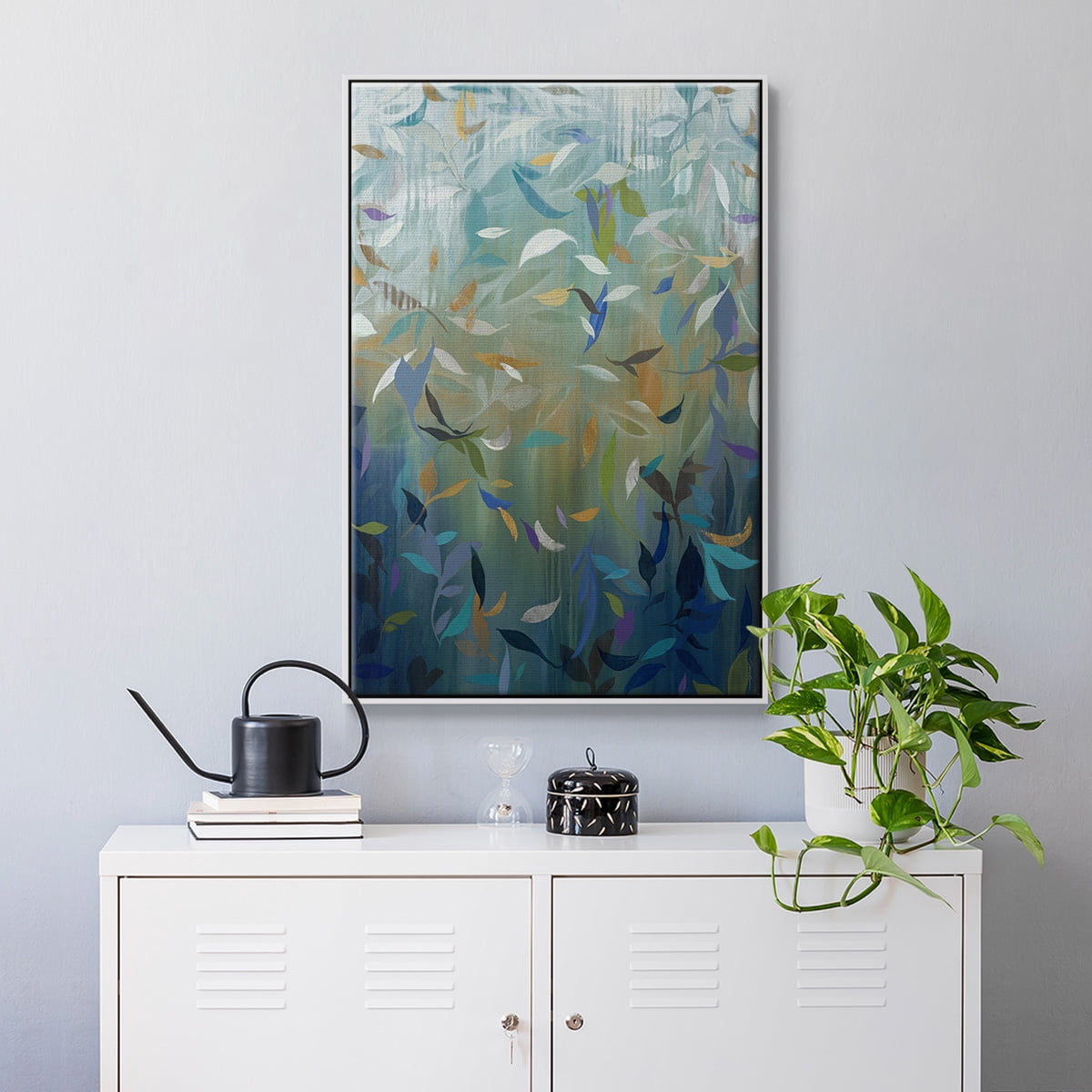 Falling Leaves Framed Premium Gallery Wrapped Canvas - Ready to Hang