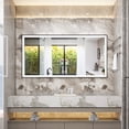 thumbnail image 6 of ANGELES HOME 72"x 36" LED Bathroom Mirror, LED Makeup Mirror for Bathroom, Anti-Fog Vanity Mirror with Lights, 3 Colors Dimmable, Touch Button Wall Mount Lighted Mirror (Horizontal/Vertical), 6 of 9