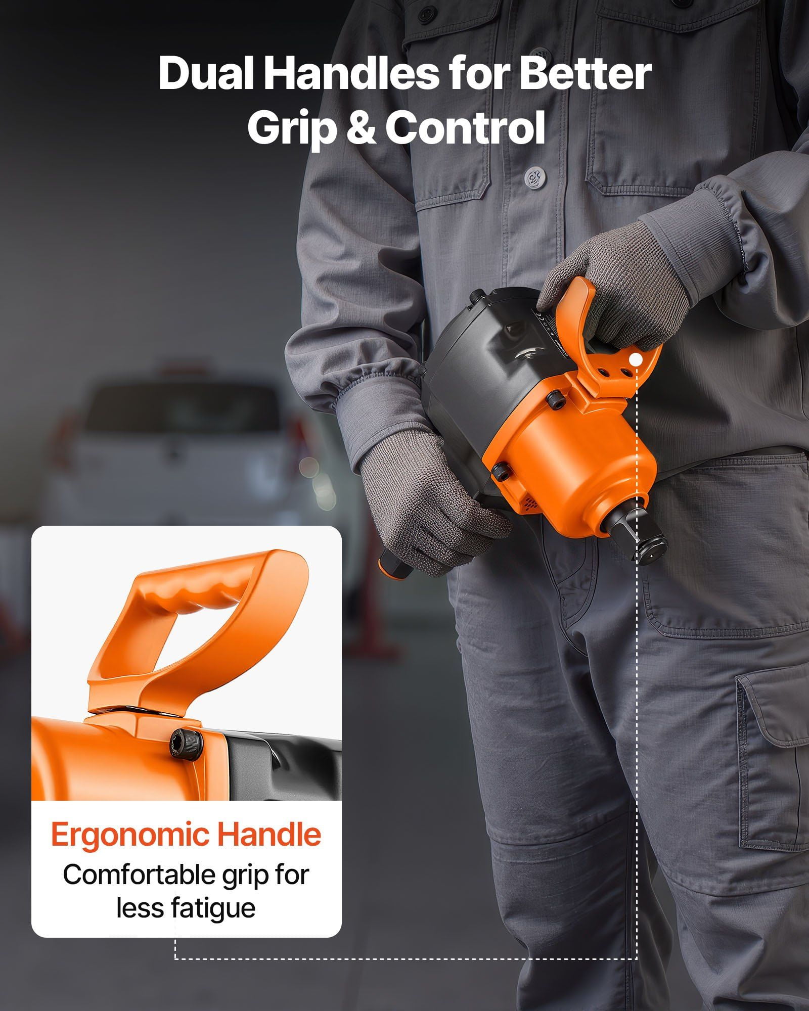 1-Inch High-Torque Air Impact Wrench, 1200 ft-lbs Nut-Busting Capacity, Ergonomic Dual-Handle Pneumatic Gun for Tough Repairs (16.4 lbs)