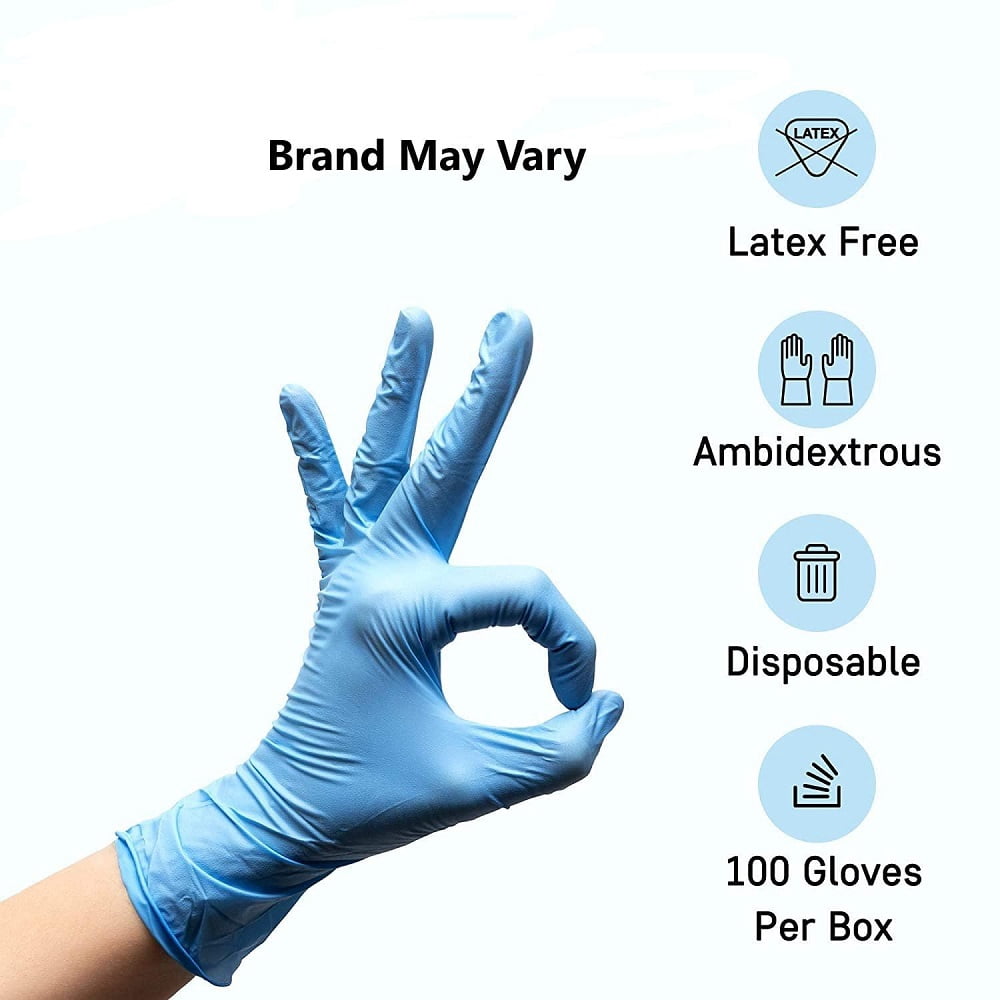 Nitrile Gloves Case, Disposable Gloves 4 MIL, Comfortable, Powder Free, Latex Free |10 Boxes | 1000 Gloves (Large)