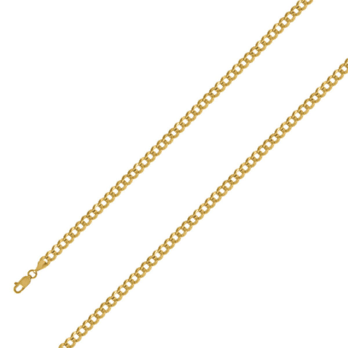 14K Yellow Gold Men Women's 4.3MM Cuban Curb Chain Lobster Clasp (7.5) - image 1 of 3