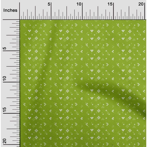 oneOone Georgette Viscose Green Fabric Geometric Bandhani Diy Clothing Quilting Fabric Print Fabric By Yard 42 Inch Wide