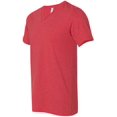 thumbnail image 3 of Bella Canvas Mens Jersey V-Neck Tee, M, Heather Red, 3 of 6