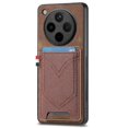 thumbnail image 1 of For Oppo Find X8 5G Phone Case Retro Jean Cloth Texture Leather Back Cover Card Holder - Green, 1 of 5