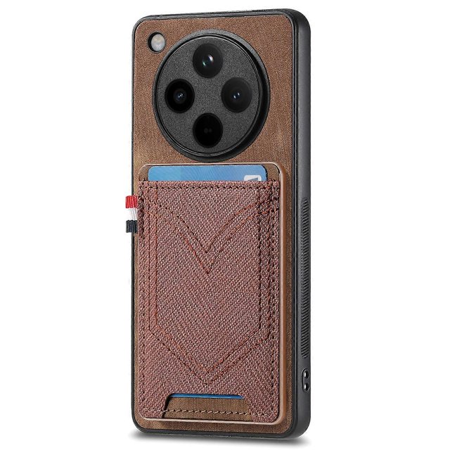 For Oppo Find X8 5G Phone Case Retro Jean Cloth Texture Leather Back Cover Card Holder - Green