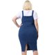 thumbnail image 5 of Women's Plus Size Jeans Dresses Adjustable Strap Back Vent Raw Hem Overall Denim Dress Dark Blue 2X, 5 of 7
