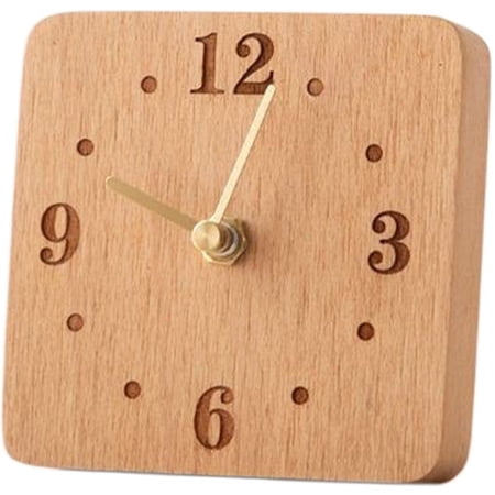 Jiibva Wood Desk Clock, Non Ticking Silent Clock for Shelf, Table, Mantel Or Bedside, Modern Desk Clock Bedside Clock Home Decorative Small Table Clock
